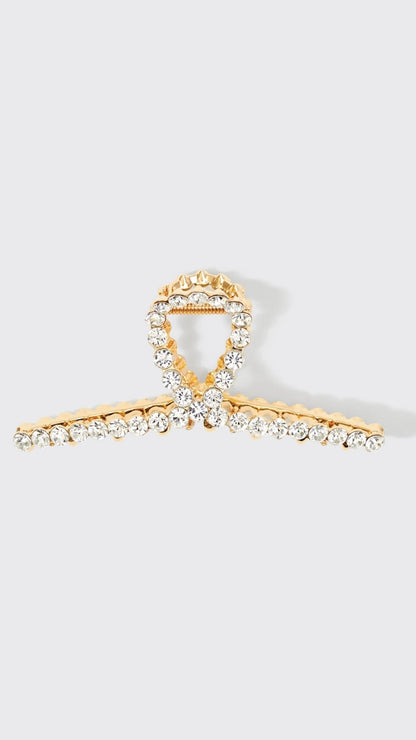 METAL RHINESTONE LOOP CLAW CLIP 1PC - GOLD | KITSCH