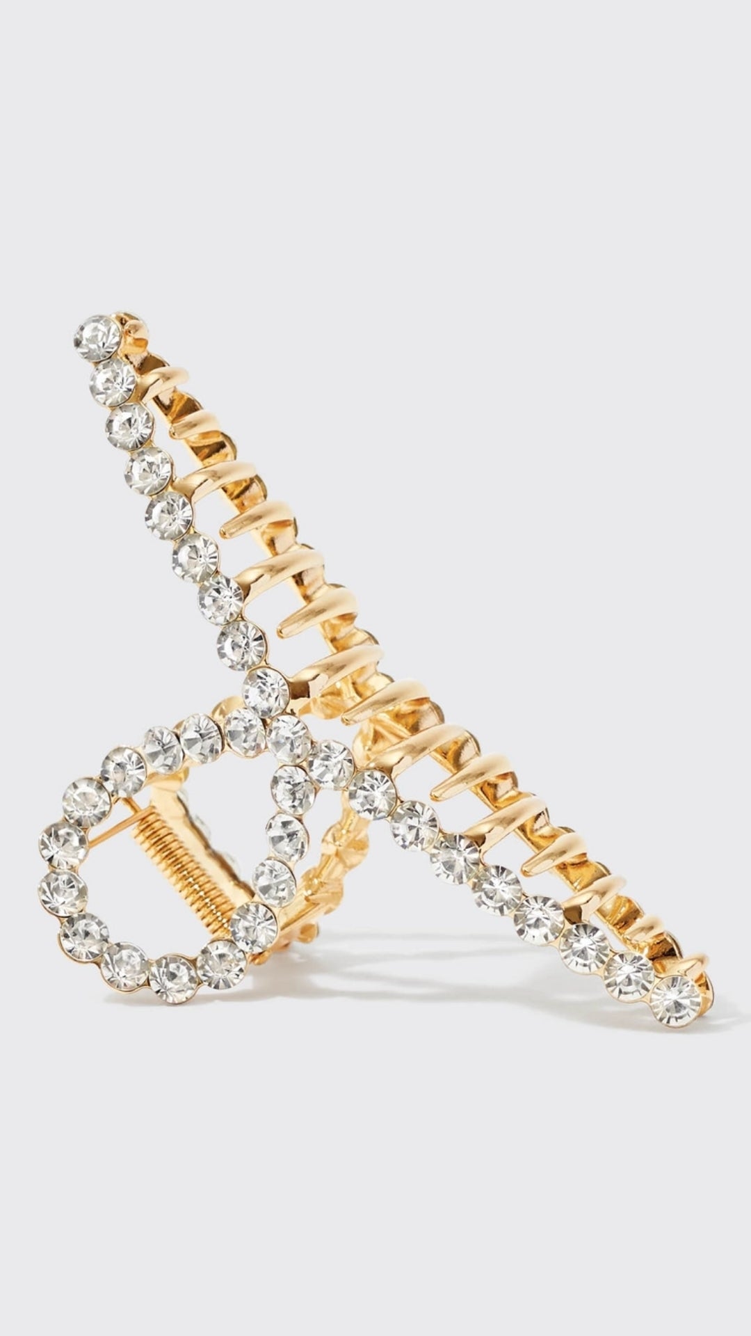 METAL RHINESTONE LOOP CLAW CLIP 1PC - GOLD | KITSCH