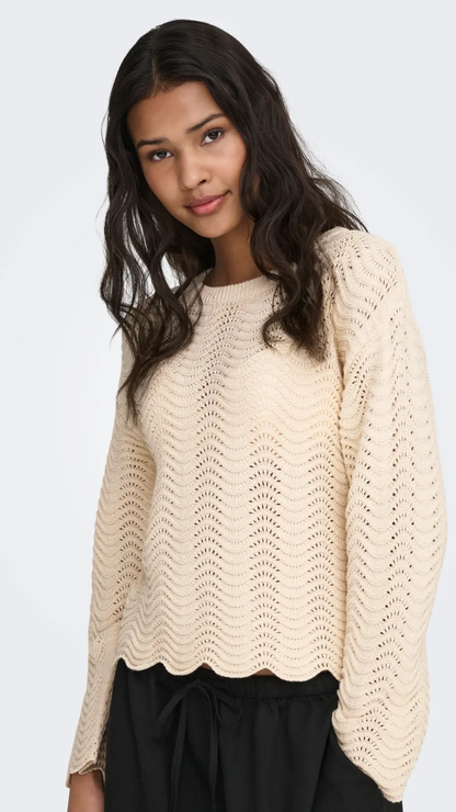 ONLASA LS WAVE STRUCTURE O-NECK CC KNT | ONLY