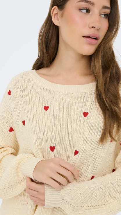 HILDE LS EMB PULLOVER EX KNT