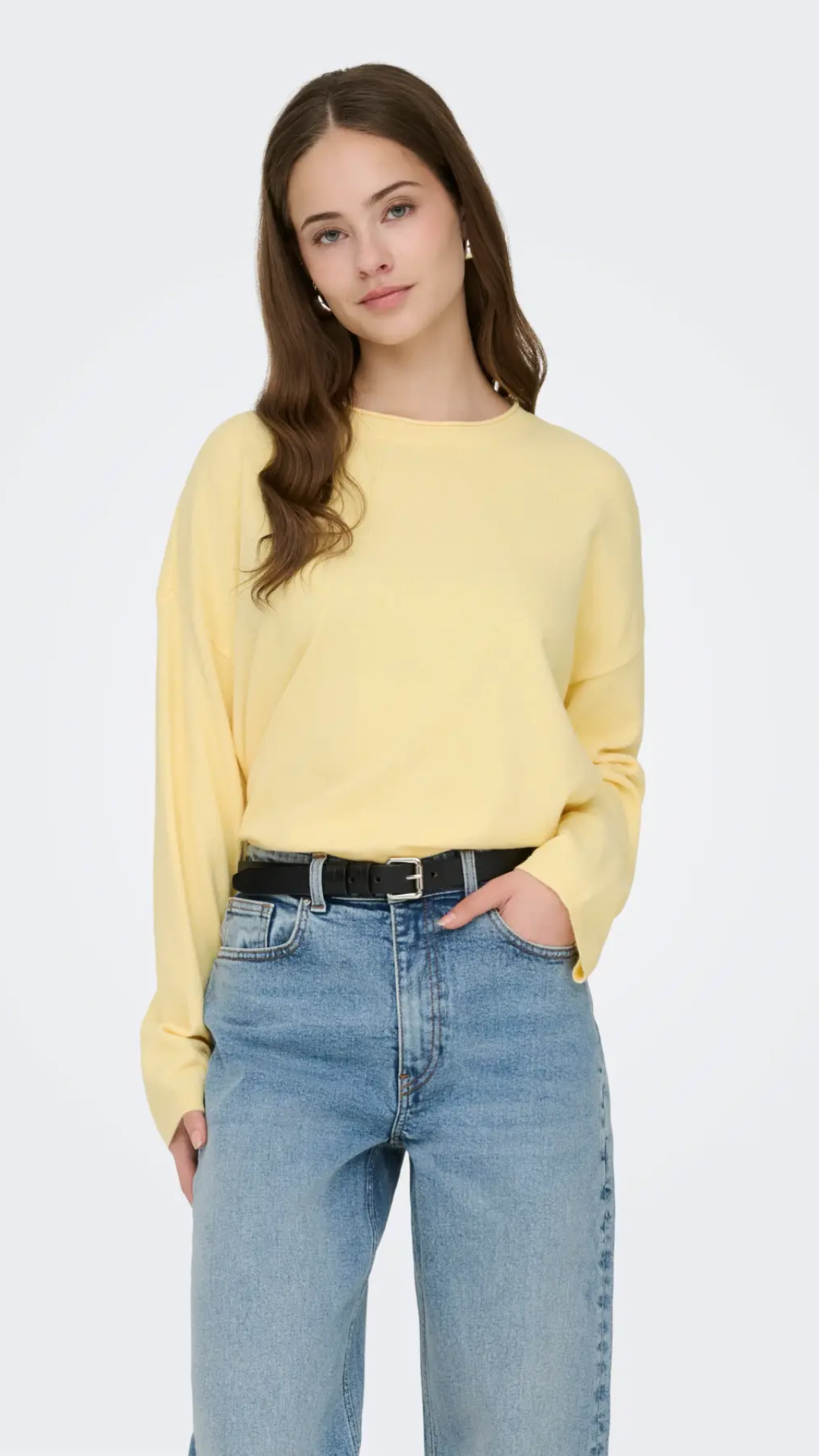 ONLLOYAL AMALIO LS O-NECK KNIT (SUNLIGHT MELANGE)