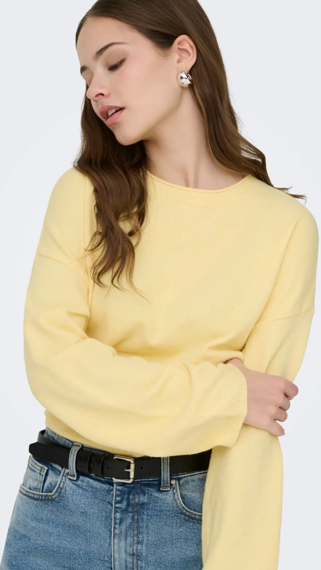 ONLLOYAL AMALIO LS O-NECK KNIT (SUNLIGHT MELANGE)