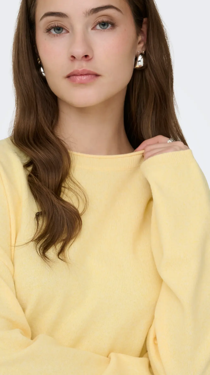 ONLLOYAL AMALIO LS O-NECK KNIT (SUNLIGHT MELANGE)