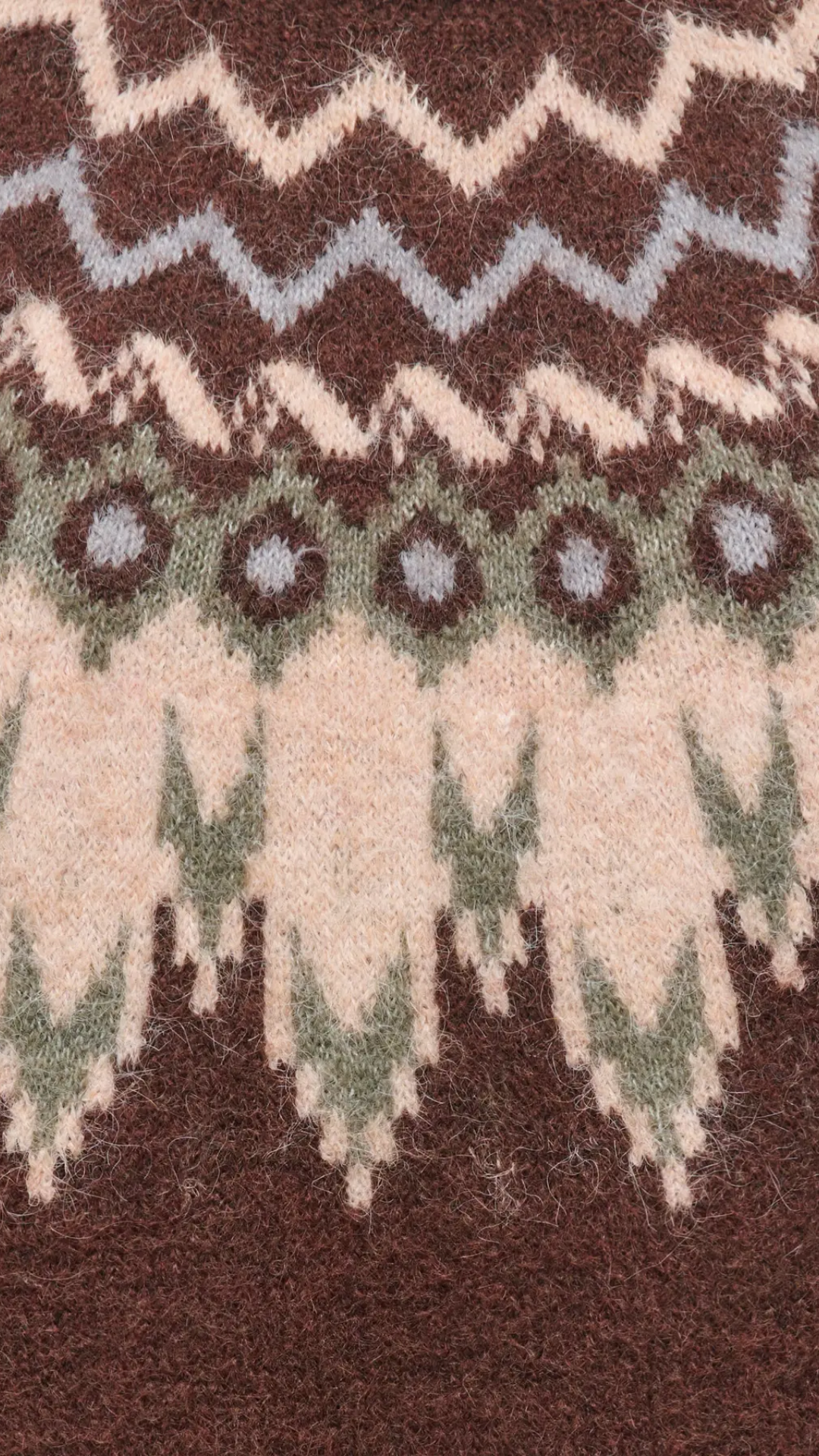 REYKJA  FAIR ISLE O-NECK (BROWN) | ONLY