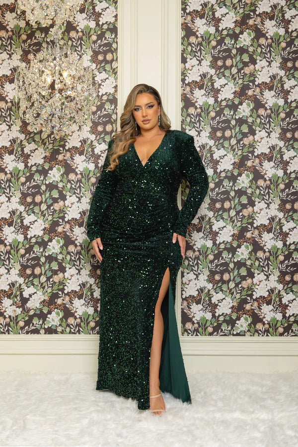PRE-ORDER | ROMA VELVET GOWN | GREEN