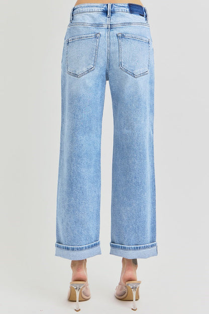 REMI HIGH RISE ANKLE BOYFRIEND TURN UP CUFFED JEANS