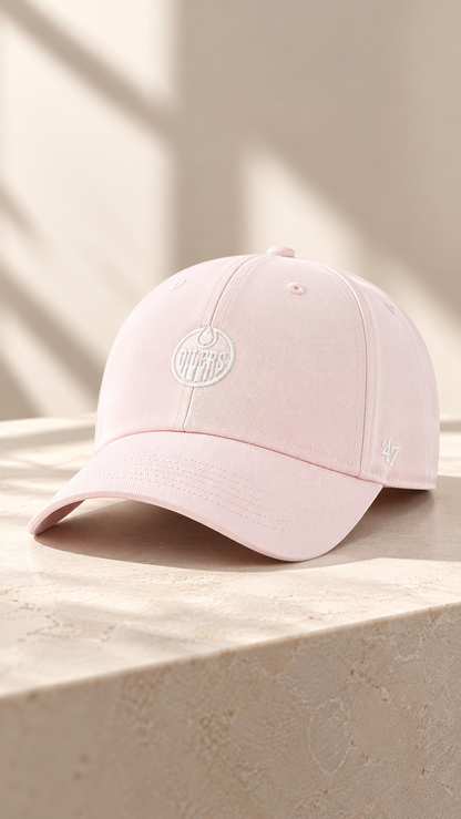 OILERS CLEAN UP BASEBALL HAT (BABY PINK) | 47
