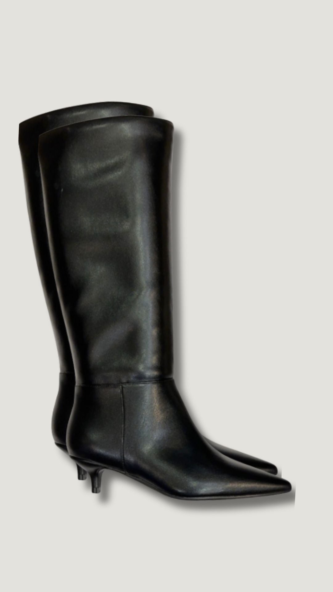 ALEX BLACK KITTEN HEEL BOOTS