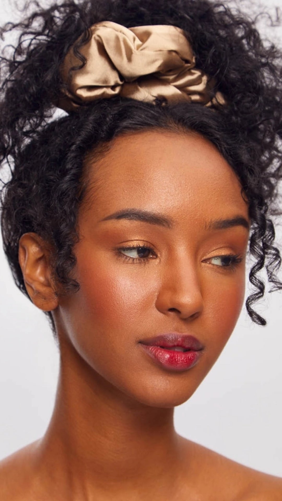 SATIN SLEEP PILLOW SCRUNCHIES - CHARCOAL/GOLD | KITSCH