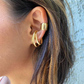 NEW BOLD 18K GOLD FILLED PLAIN EAR CUFF EARRINGS