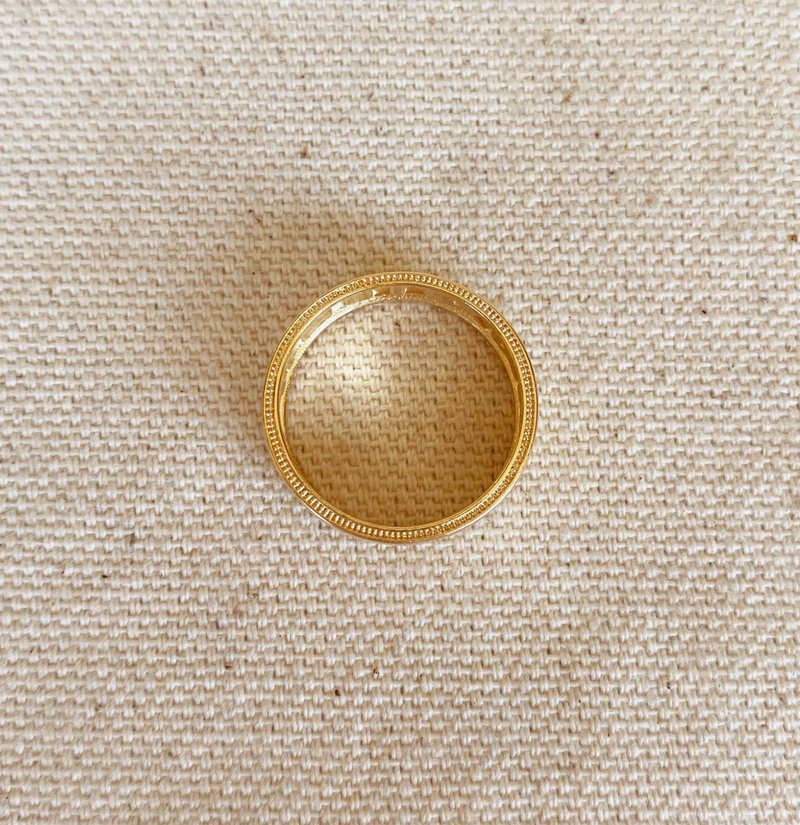 NEW 18K GOLD FILLED ROMAN NUMERAL BAND RING