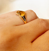 NEW 18K GOLD FILLED HEART PLATE TOP RING