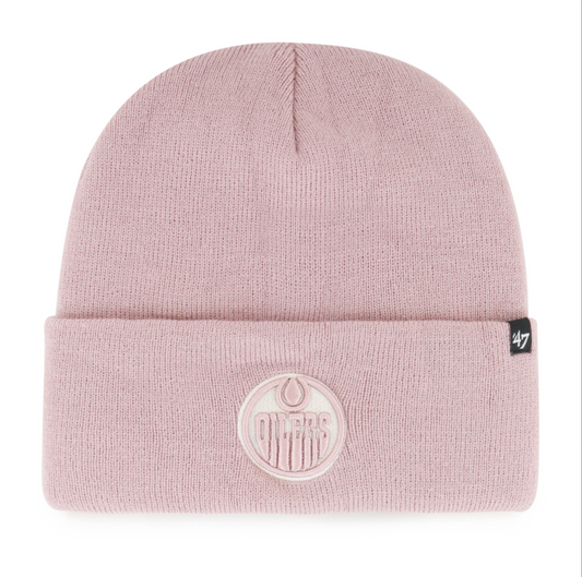 NHL-EDMONTON OILERS RAISED CUFF KNIT TUK (PINK/IVORY)