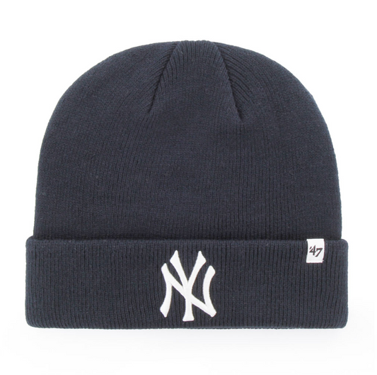 MLB- RAISED CUFF KNIT HAT (BLACK/WHITE)