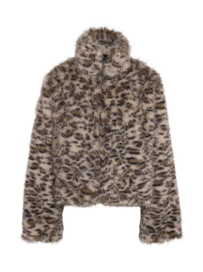 JENNIFER FUR JACKET ANIMAL PRINT