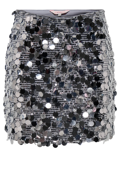 JADEL SEQUIN MINI SKIRT (SILVER)
