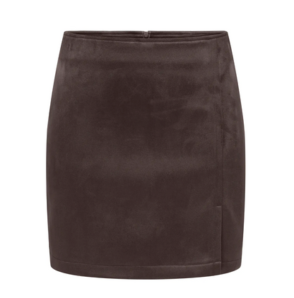 CAROLINA FAUX SUEDE SKIRT (ONLY) | BROWN