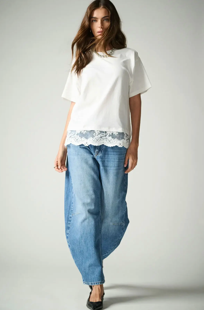 VIVVI LACE BOTTOM TOP (WHITE)