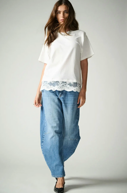VIVVI LACE BOTTOM TOP (WHITE)