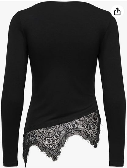LAILA LACE MIX TOP (BLACK) | ONLY