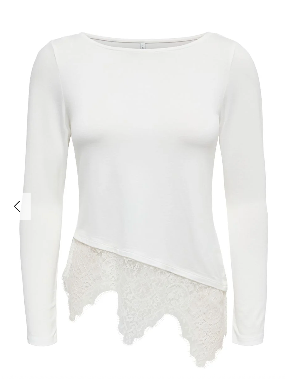 LAILA LACE MIX TOP (WHITE) | ONLY