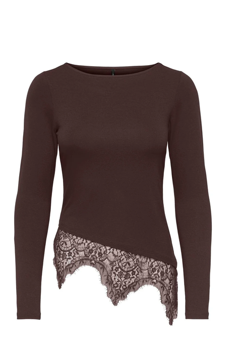 LAILA LACE MIX TOP (COFFEE) | ONLY