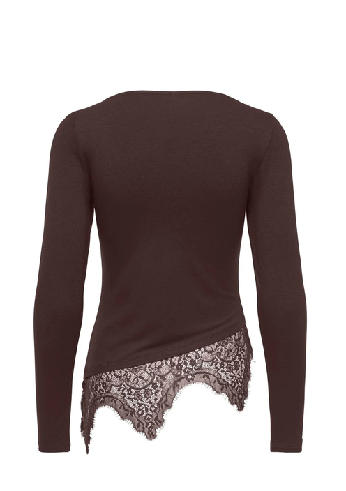 LAILA LACE MIX TOP (COFFEE) | ONLY