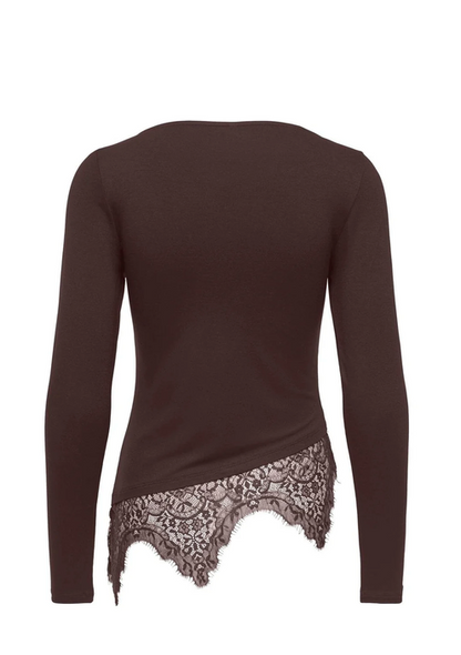 LAILA LACE MIX TOP (COFFEE) | ONLY