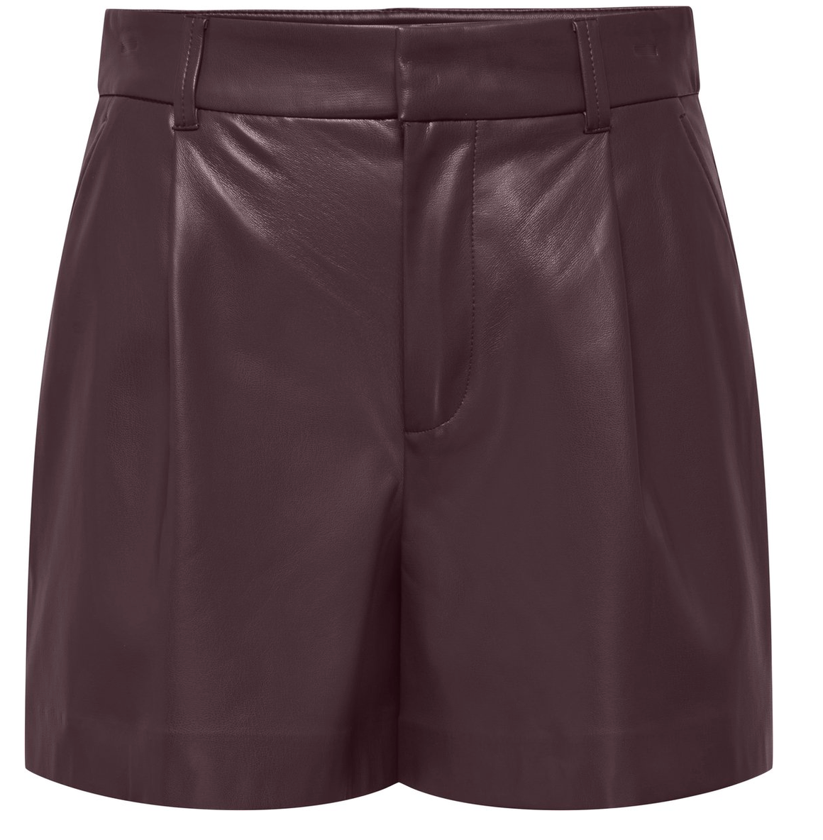 SMOOTH HW FAUX LEATHER SHORTS (FUDGE) | ONLY