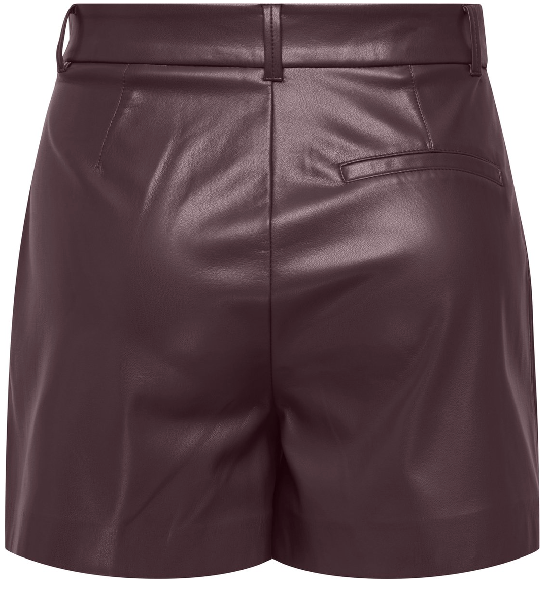 SMOOTH HW FAUX LEATHER SHORTS (FUDGE) | ONLY