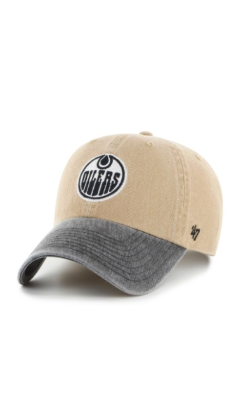 NHL OILERS CLEAN UP HAT (BEIGE + BLUE) | 47