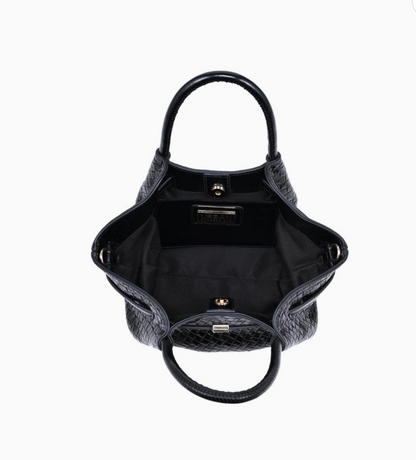 SELENA EMBOSSED WOVEN CROSSBODY (BLACK)