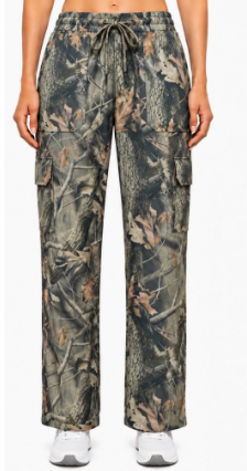 NEW DARLA CAMO DRAWSTRING CARGO PANTS