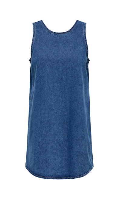 ANNIE BOW DENIM MINI DRESS (MINI)