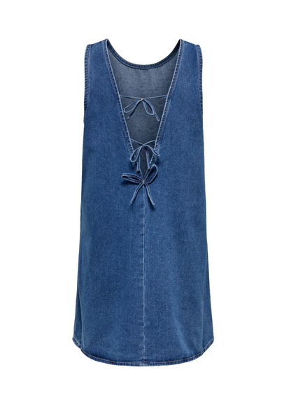 ANNIE BOW DENIM MINI DRESS (MINI)