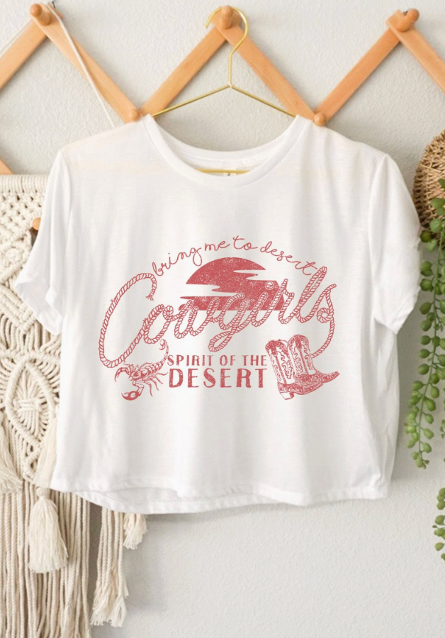 COWGIRL SPIRIT CROP TOP (WHITE)