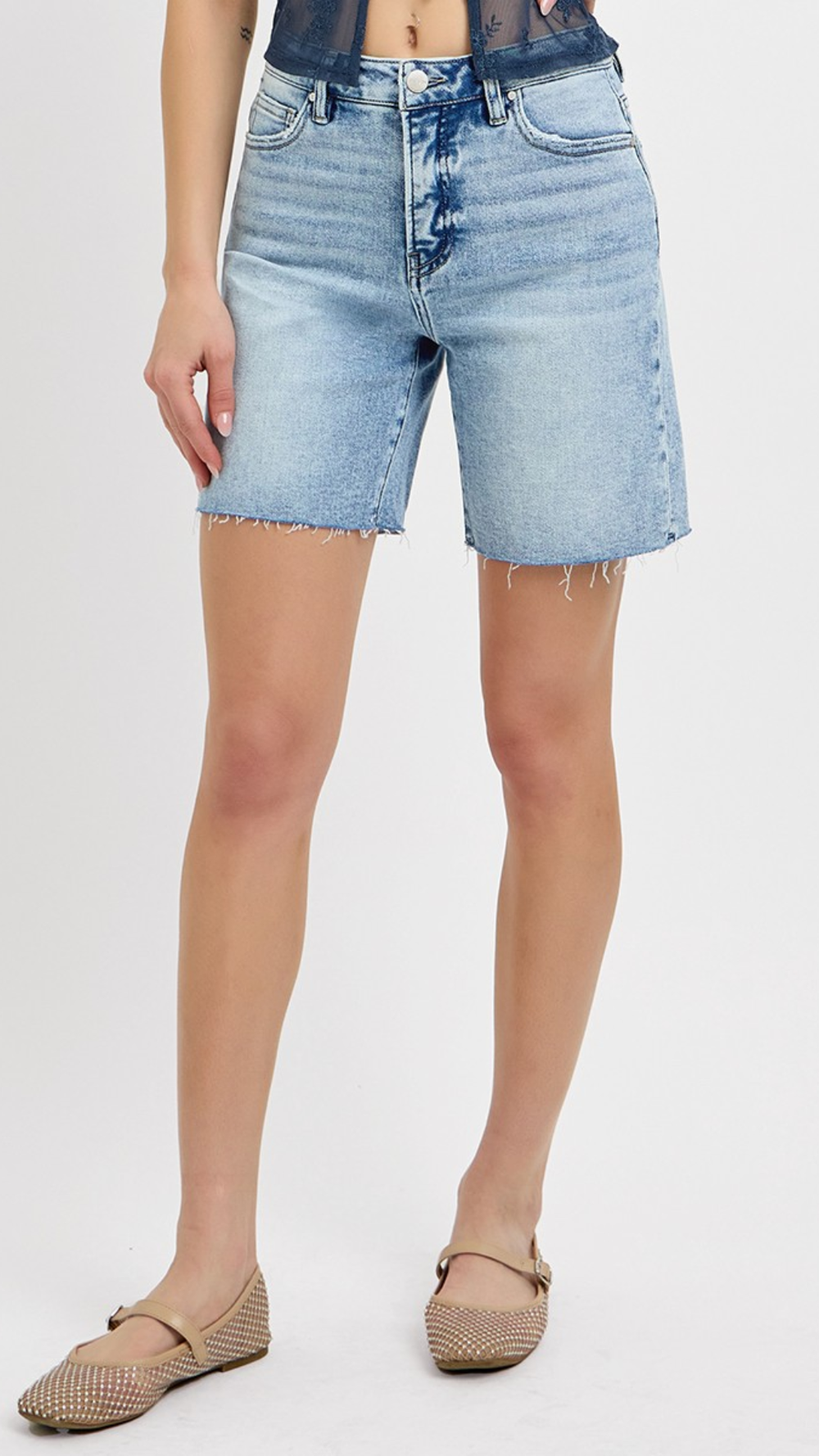 TUMMY CONTROL HIGH RISE MID LENGTH SHORTS