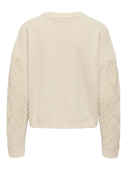 LELLY CABLE KNIT SWEATER (CREAM) | ONLY