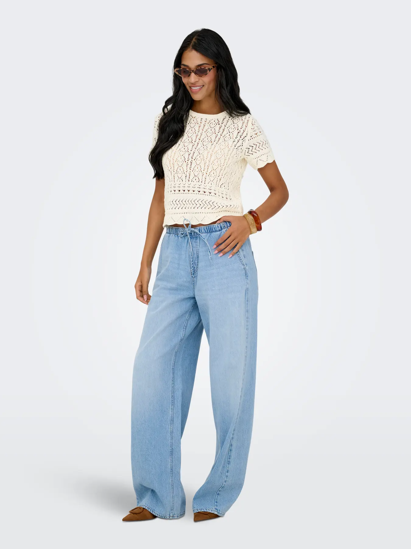 ONLELKE LIFE SS STRUCTUR O-NECK KNT NOOS | ONLY