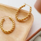 NEW BROOK GOLD NON-TARNISH BRAIDED HOOP EARRING (PRE-ORDER)