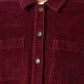 ALVA RIBBED SHACKET COAT (BURGUNDY) | ONLY