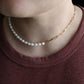 NEW PEARL & PAPER CLIP TOGGLE NECKLACE