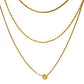 NEW PAULETTE 18K GOLD NON-TARNISH TRILAYER CZ CHAIN NECKLACE (PRE-ORDER)