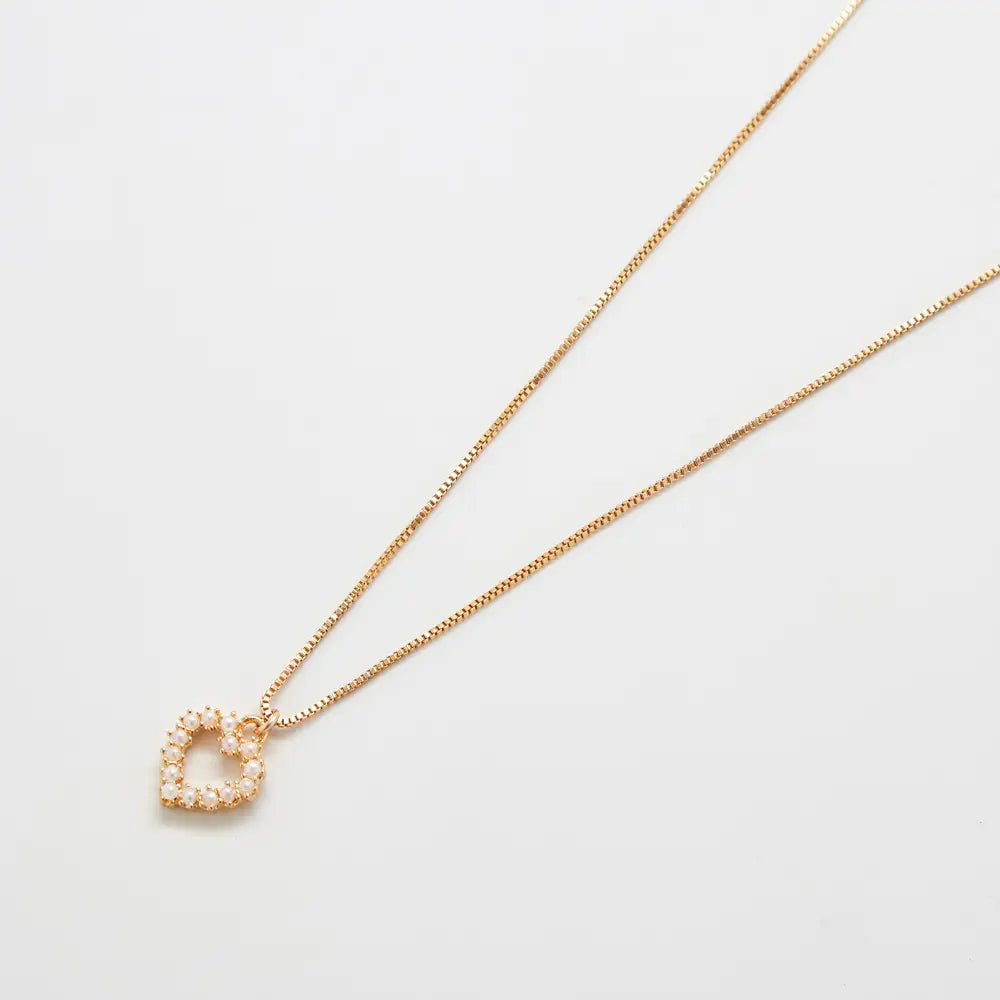 NEW PEARL HEART NECKLACE
