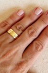 NEW 18K GOLD FILLED ROMAN NUMERAL BAND RING