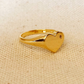 NEW 18K GOLD FILLED HEART PLATE TOP RING