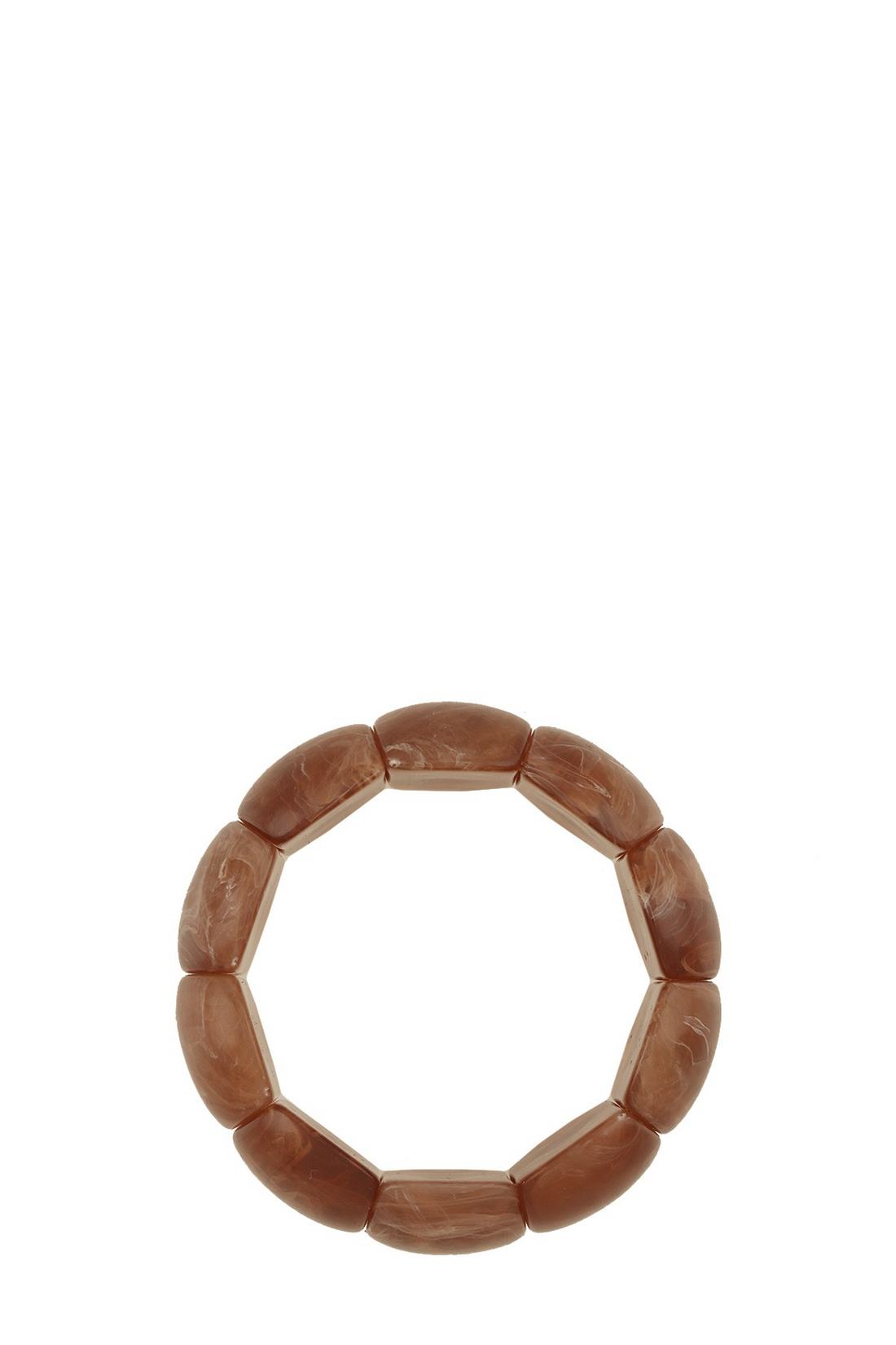 CHUNKY RESIN GEOMETRIC ELASTIC BRACELET (BROWN)