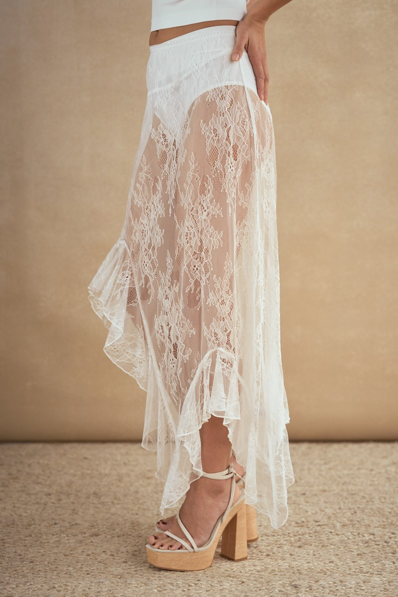 ASYMMETRIC RUFFLE SKIRT