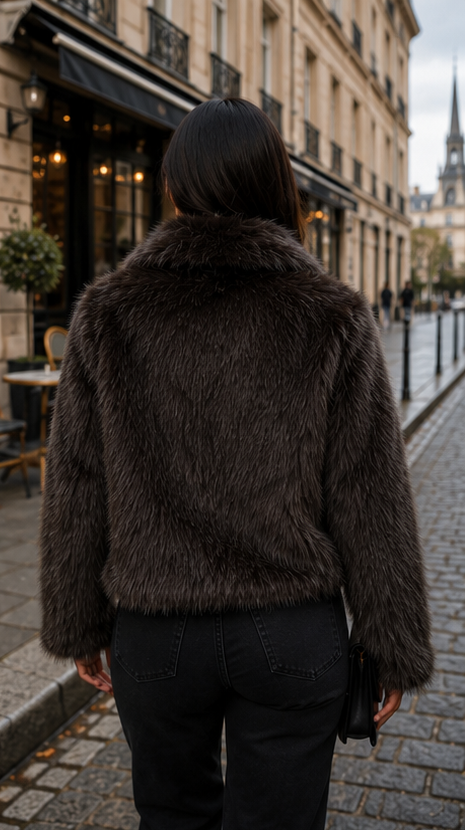 MANNY FAUX FUR (DARK BROWN) ONLY