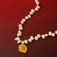 18K GOLD COIN PENDANT NATURSAL PEARL NECKLACE